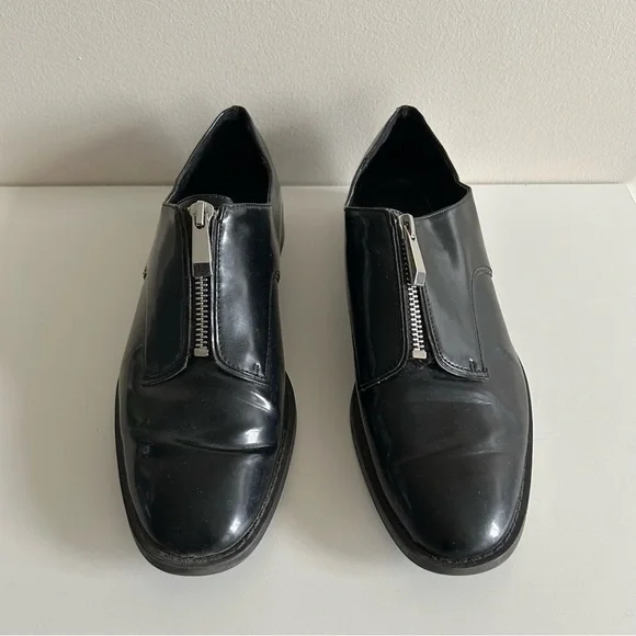 ZARA Black Half Zip Shoes Size 39 - Picture 2 of 7